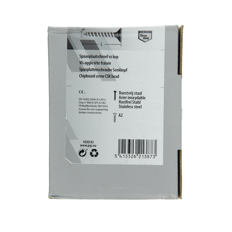 Mack 1020242 - spaanplaatschroef vz kop inox a2 100 st 4,5 x 50 mm | 2 stuks