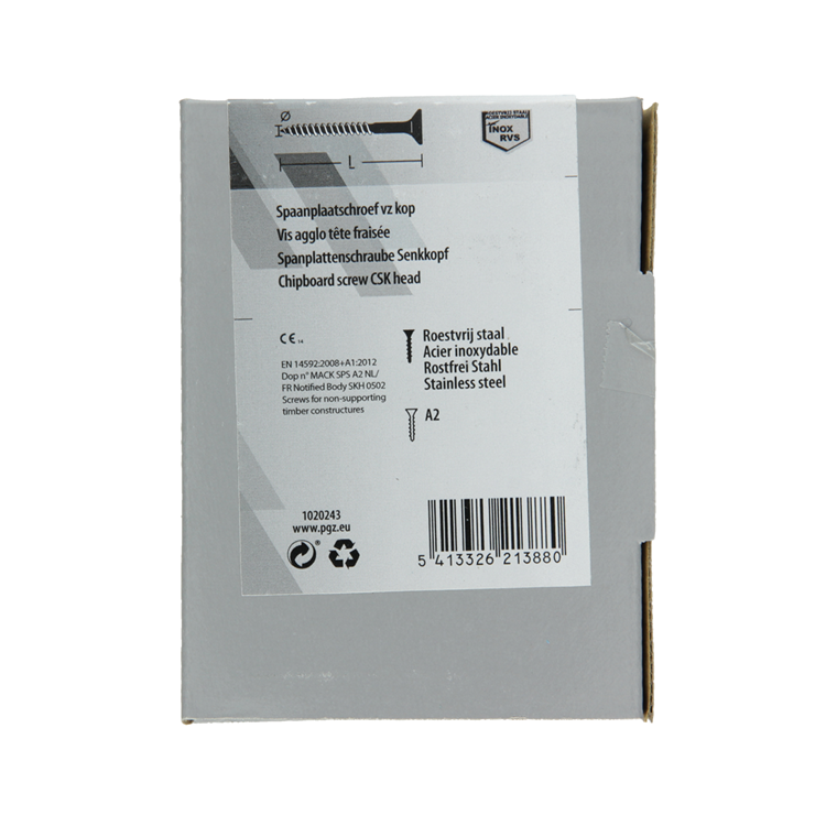 Mack 1020243 - spaanplaatschroef vz kop inox a2 100 st 4,5 x 60 mm | 2 stuks
