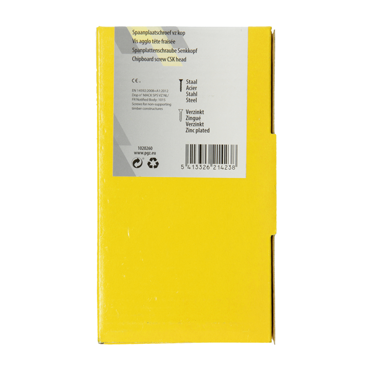 Mack 1020260 - spaanplaatschroef vz kop gvz 500 st 4,0 x 30 mm | 3 stuks