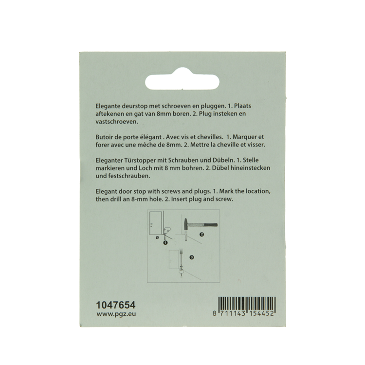 Mack 1047654 - deurstop met rubber vermessingd ø 30 mm 1 st pc | 6 stuks