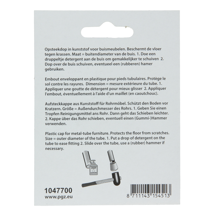 Mack 1047700 - opsteekdop kunststof zwart ø 12 mm 4 st pcs | 6 stuks