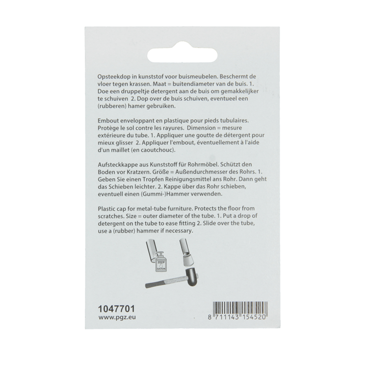 Mack 1047701 - opsteekdop kunststof zwart ø 22 mm 4 st pcs | 6 stuks