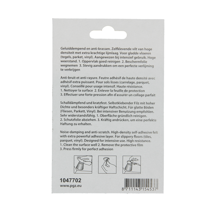 Mack 1047702 - viltpastille zelfklevend wit ø 19 mm 18 st pcs | 12 stuks
