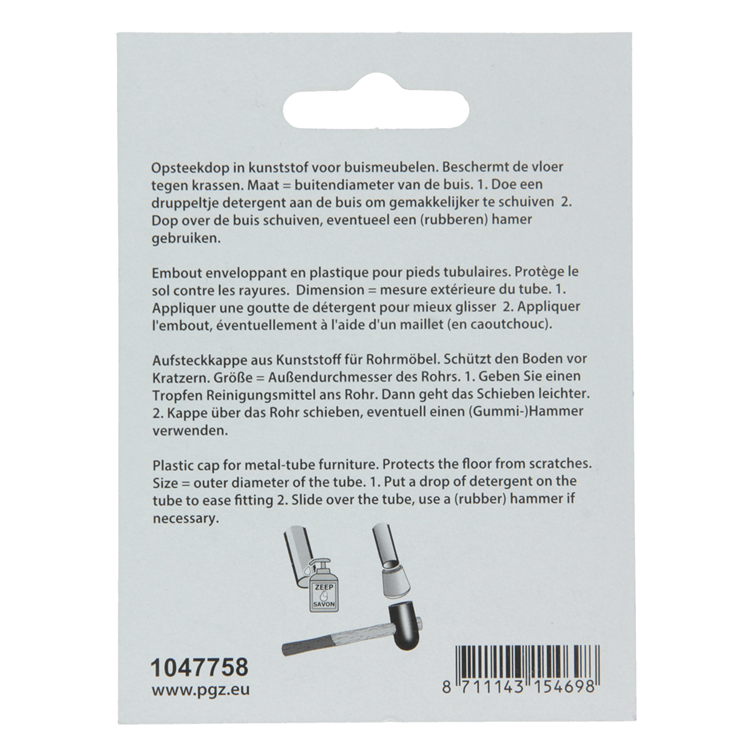 Mack 1047758 - opsteekdop kunststof wit ø 19 mm 4 st pcs | 6 stuks