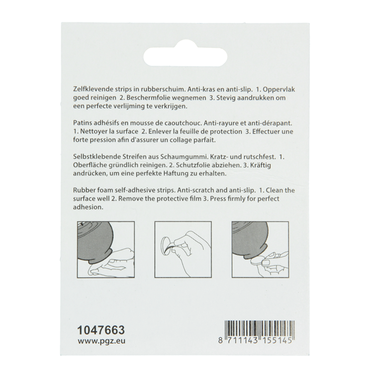 Mack 1047663 - rubberstrip zelfklevend zwart ø 19 mm 12 st pcs | 12 stuks
