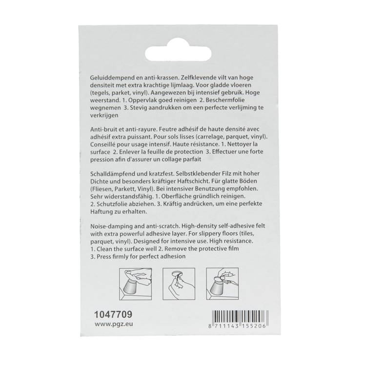 Mack 1047709 - viltpastille zelfklevend wit 70 x 95 mm 1 st pc | 12 stuks