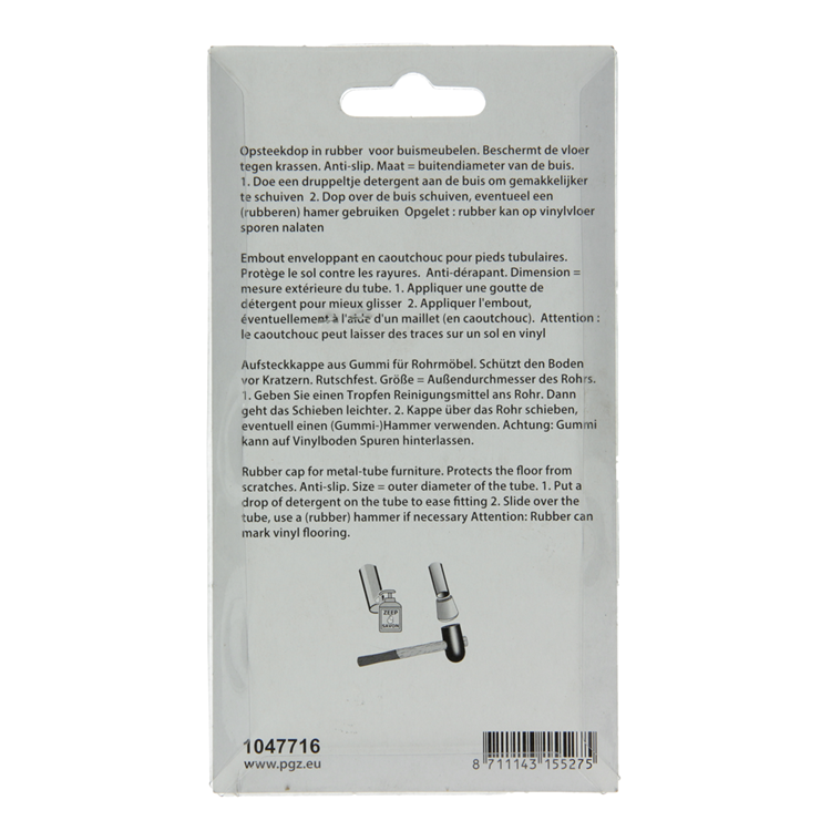 Mack 1047716 - opsteekdop rubber zwart ø 25 mm 4 st pcs | 6 stuks