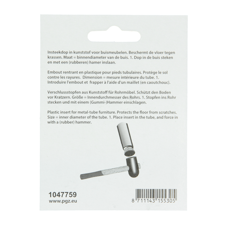 Mack 1047759 - insteekdop kunstsstof zwart ø 25 mm 4 st pcs | 6 stuks