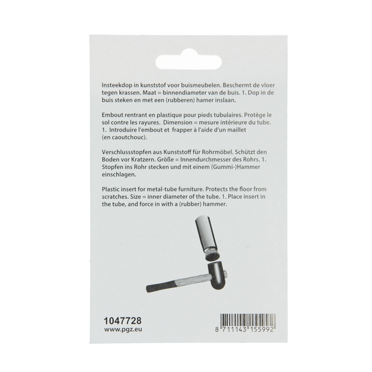 Mack 1047728 - insteekdop kunstsstof zwart 20 x 20 mm 4 st pcs | 6 stuks