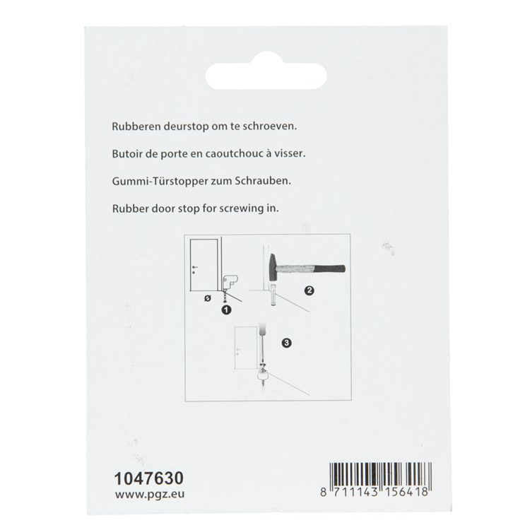 Mack 1047630 - deurstop rubber + schroef wit 30 x 25 mm 2 st pcs | 6 stuks