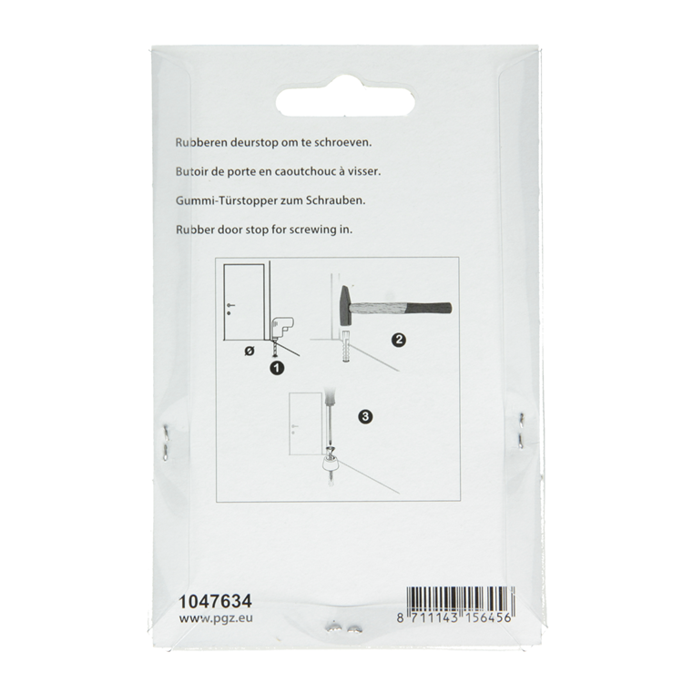 Mack 1047634 - deurstop rubber + schroef grijs 40 x 50 mm 2 st pcs | 6 stuks