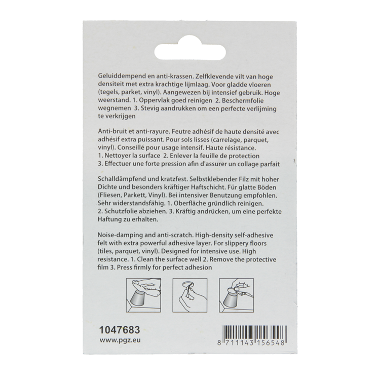 Mack 1047683 - super-vilt zelfklevend beige ø 28 mm 8 st pcs | 12 stuks