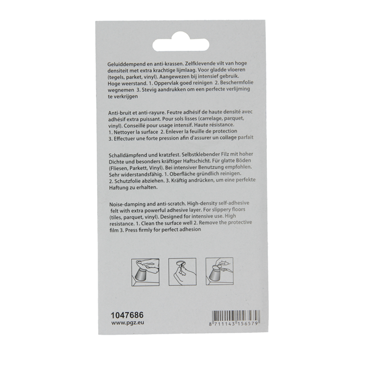 Mack 1047686 - super-vilt zelfklevend beige 34 x 34 mm 8 st pcs | 12 stuks
