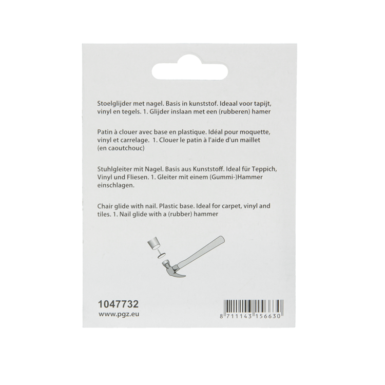 Mack 1047732 - stoelglijder met nagel vilt bruin ø 25 mm 4 st pcs | 6 stuks