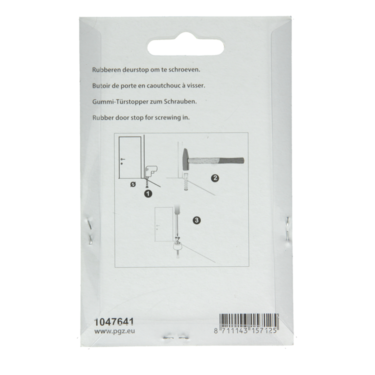Mack 1047641 - deurstop rubber + schroef grijs 40 x 75 mm 2 st pcs | 6 stuks