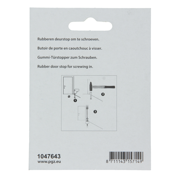 Mack 1047643 - deurstop rubber + schroef rood 30 x 25 mm 2 st pcs | 6 stuks