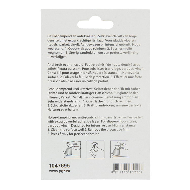 Mack 1047695 - viltpastille zelfklevend bruin 25 x 25 mm 12 st pcs | 12 stuks