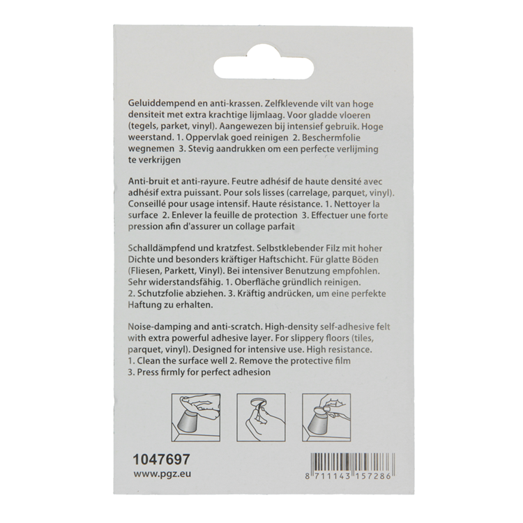 Mack 1047697 - viltpastille zelfklevend wit ø 22 mm 12 st pcs | 12 stuks