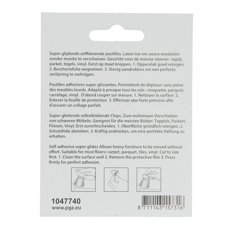 Mack 1047740 - super glijpastille zelfklevendgrijs 25 x 35 mm 4 st pcs | 12 stuks