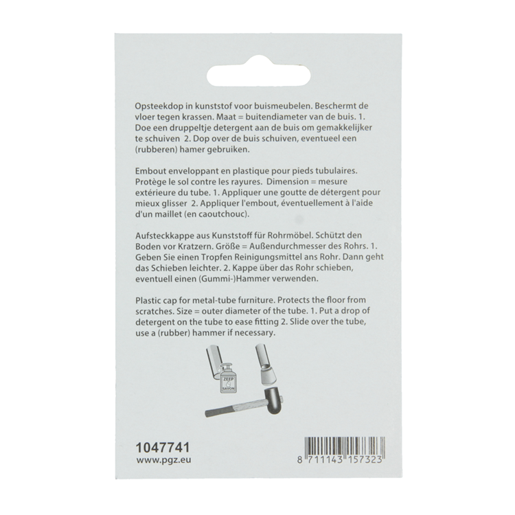 Mack 1047741 - opsteekdop kunststof zwart ø 25 mm 4 st pcs | 6 stuks
