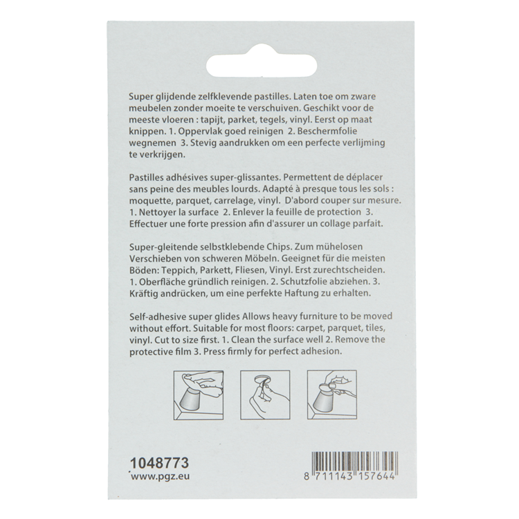 Mack 1048773 - super glijpastille zelfklevendbruin ø 65 mm 4 st pcs | 12 stuks
