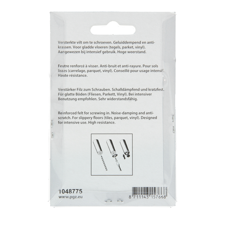 Mack 1048775 - versterkte vilt + schroef bruin ø 60 mm 4 st pcs | 6 stuks