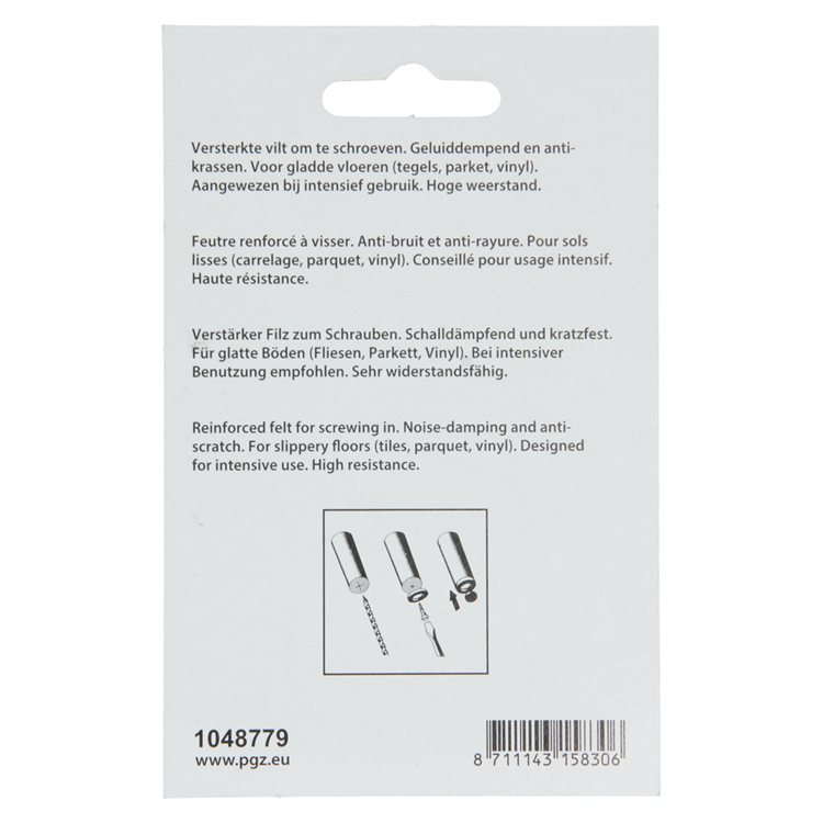 Mack 1048779 - versterkte vilt + schroef bruin ø 40 mm 4 st pcs | 6 stuks
