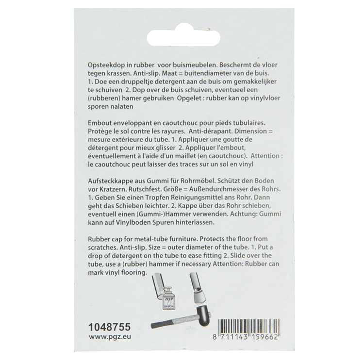 Mack 1048755 - opsteekdop rubber zwart ø 16 mm 4 st pcs | 6 stuks