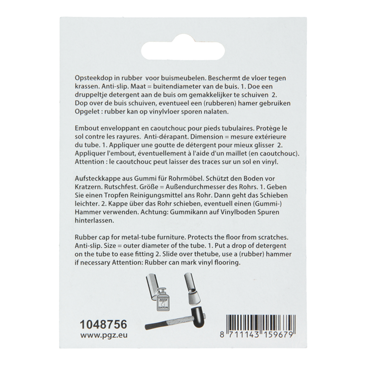 Mack 1048756 - opsteekdop rubber zwart ø 12 mm 4 st pcs | 6 stuks