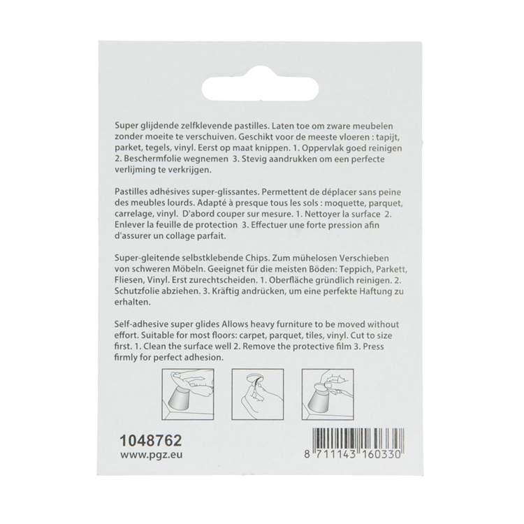 Mack 1048762 - super glijpastille zelfklevendbruin 25 x 25 mm 4 st pcs | 12 stuks
