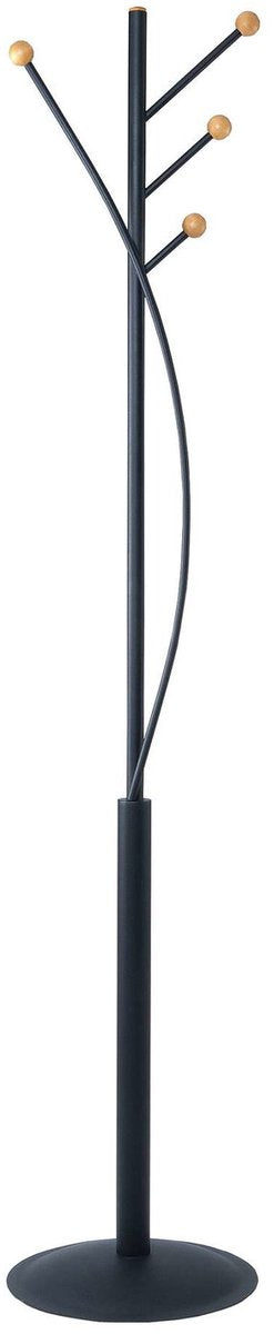 Maul aura kapstok - 4 haak - standvoet - zwart - 1 stuk - ø 38.5 x 179.5 cm -