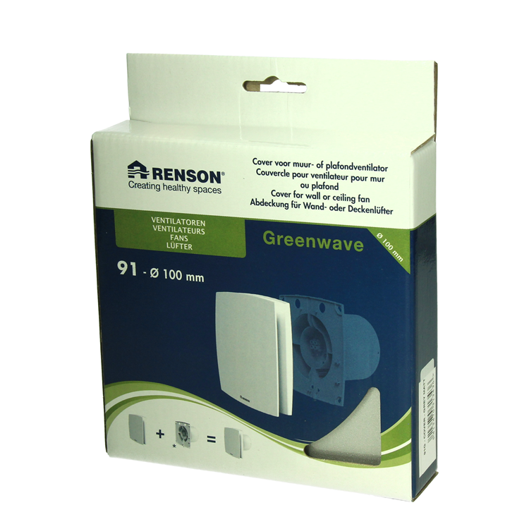 Renson 1069258 - mechanische ventilator cover (9x11-dia 100) 91g (grijs) | 2 stuks