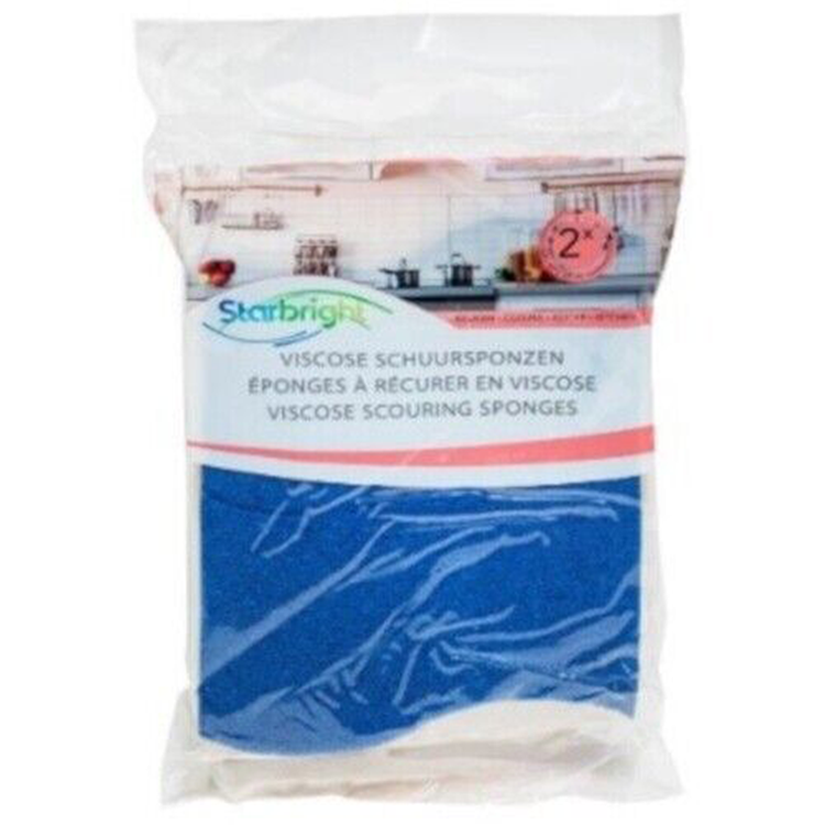 Starbright 1063533 - set 2 schuursponzen s-vorm voor sanitair en delicate opp. | 6 stuks