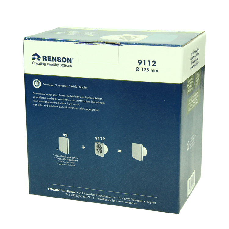 Renson 1069253 - mech. ventilator standaard 9112 (dia 125) | 2 stuks