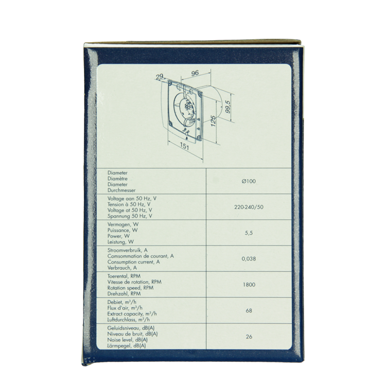 Renson 1069252 - mech.ventil. timer vochtsensor9411h (dia 100) | 2 stuks