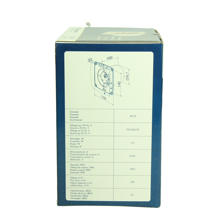 Renson 1069255 - mech.ventil. timer vochtsensor9412h (dia 125) | 2 stuks