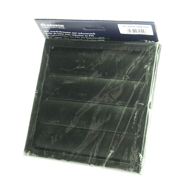 Renson 1069268 - dampkaprooster 4 klep pvc 742 (100-130) str 9005 (zwart) | 2 stuks