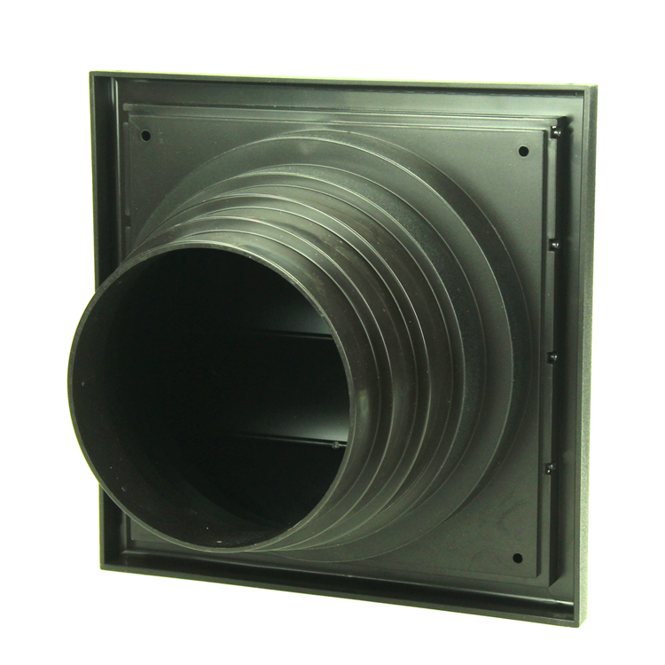 Renson 1069268 - dampkaprooster 4 klep pvc 742 (100-130) str 9005 (zwart) | 2 stuks