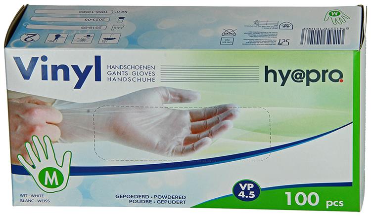 Hy@pro 1056837 - handschoen vinyl medium + doos met 100 st | 5 stuks