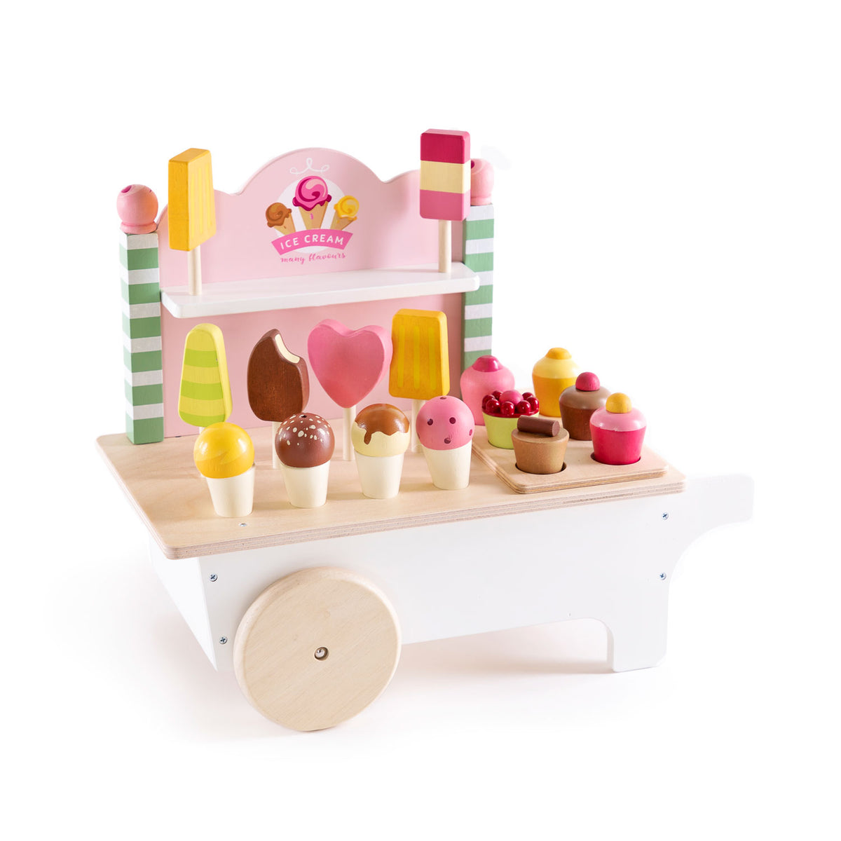 Mentari wooden ice cream cart, 18 pc.