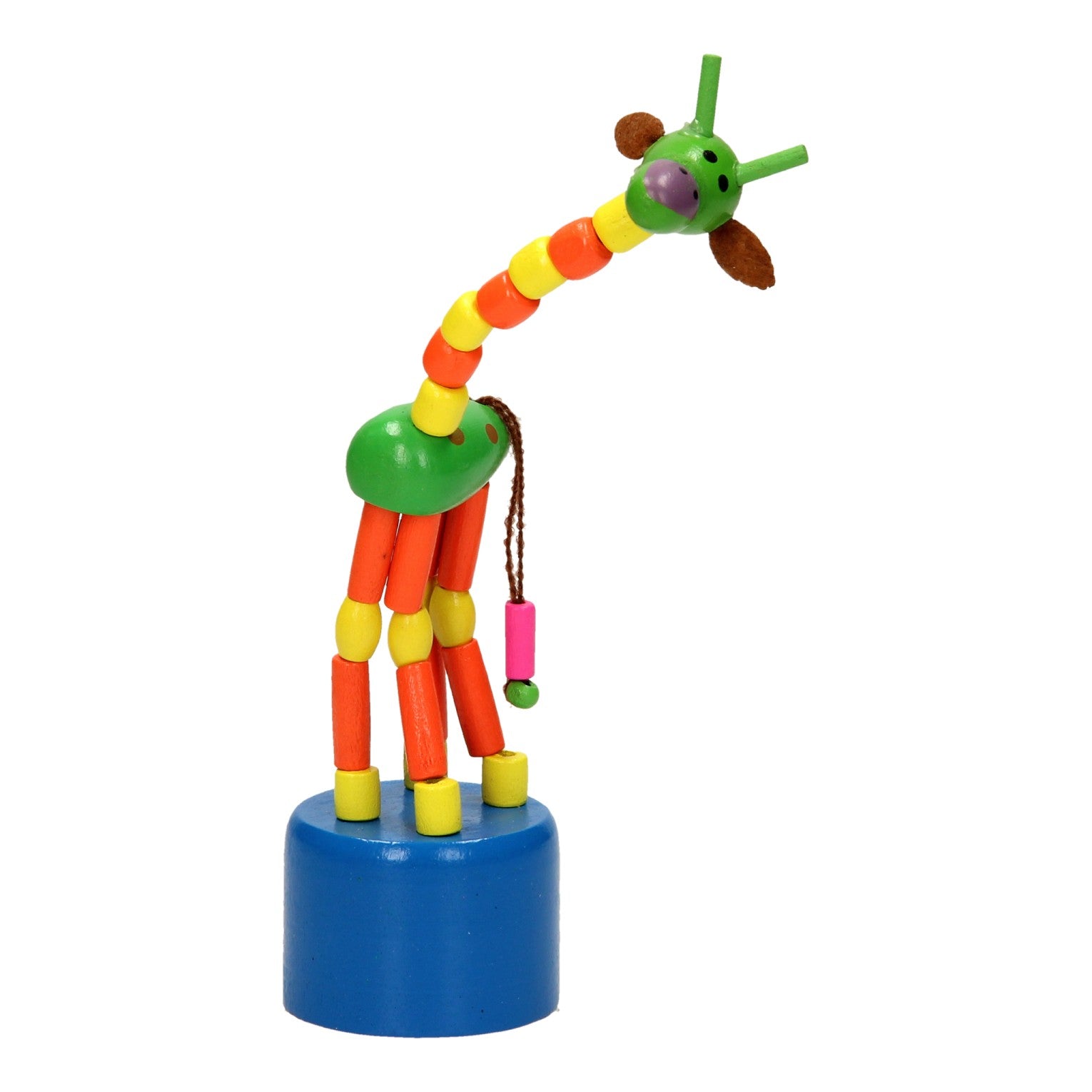 Playwood Houten Drukpop Giraffe Gekleurd