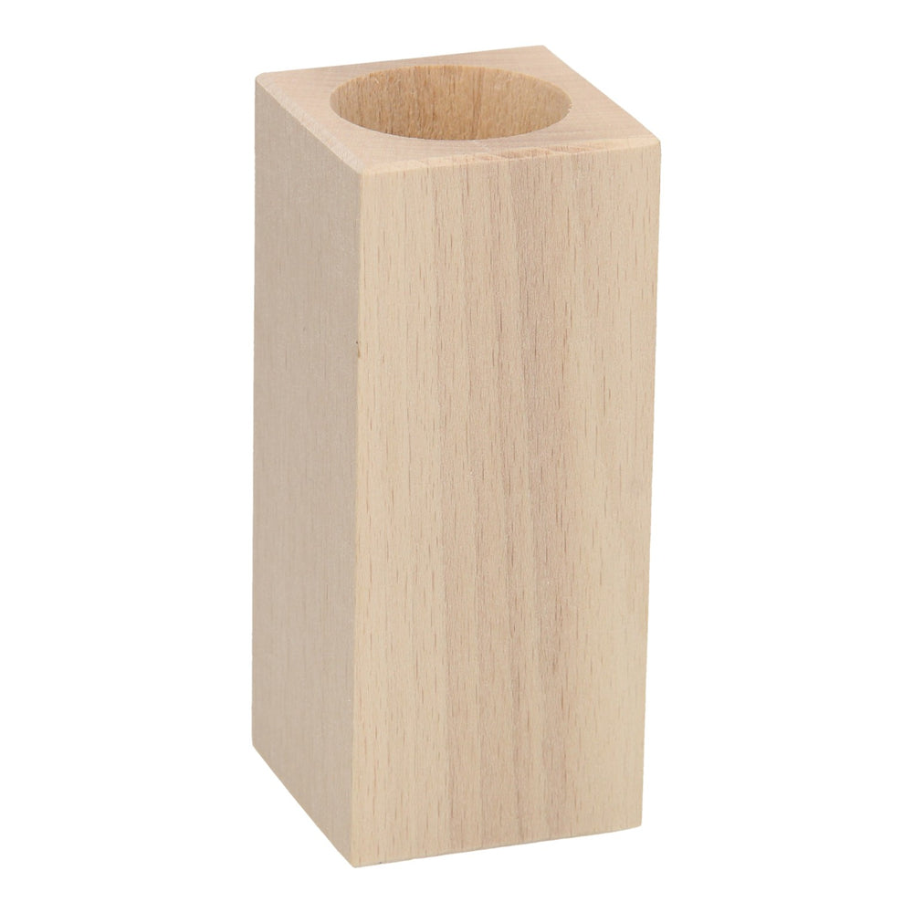 Playwood waxinelichthouder vierkant beukenhout, 13cm