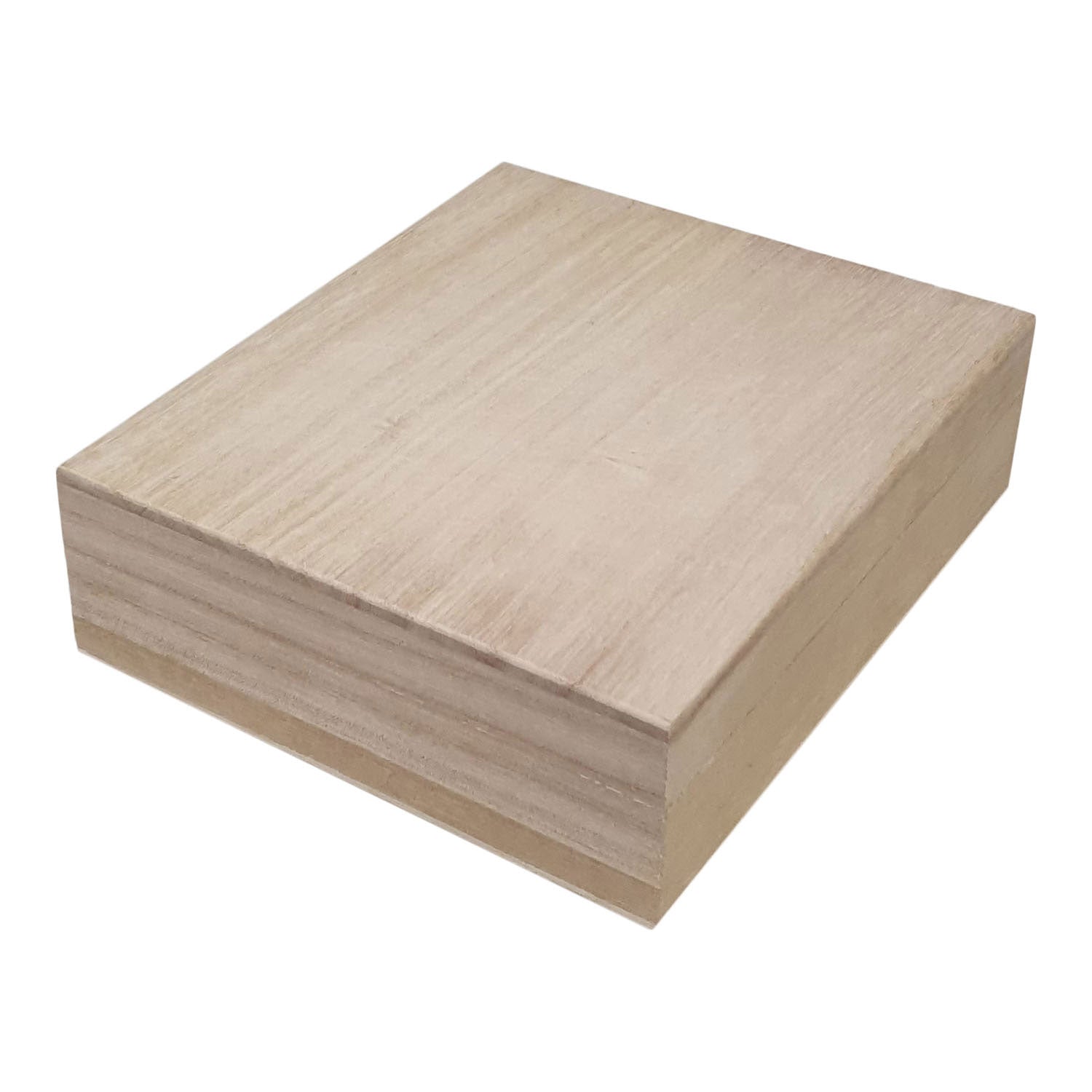 Merkloos sans marque kist vierkant met losse deksel paulownia hout