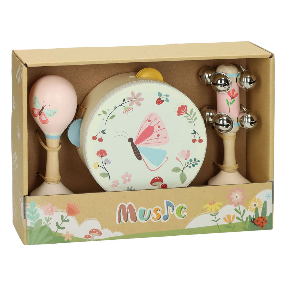 Playwood houten muziekset vlinder - 3dlg.