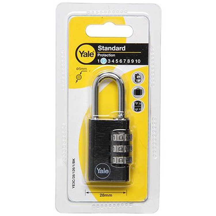 Yale 1065197 - hangslot 28mm alu zwart std | 6 stuks