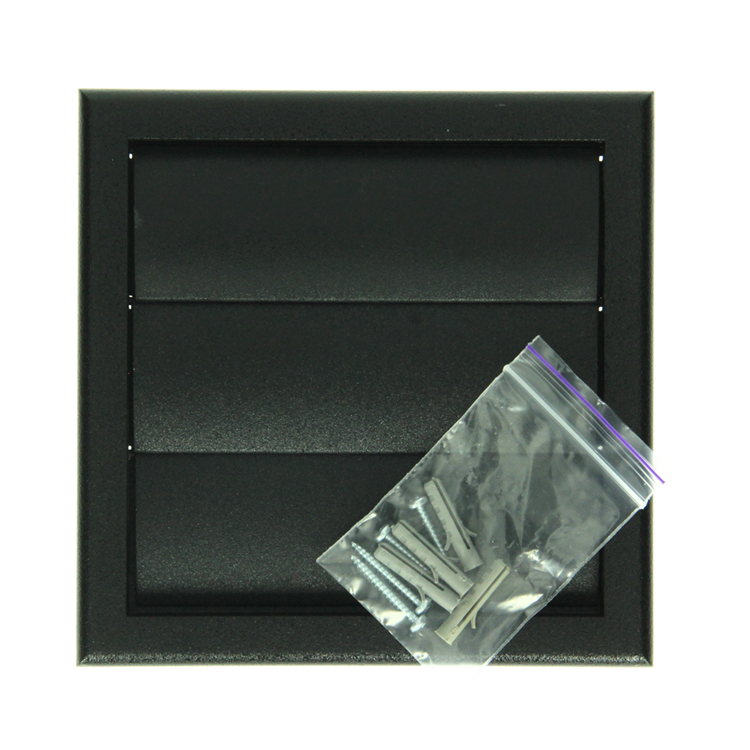 Renson 1069265 - opbouw dampkaprooster pvc 733 (154x154) str 9005 (zwart) | 2 stuks