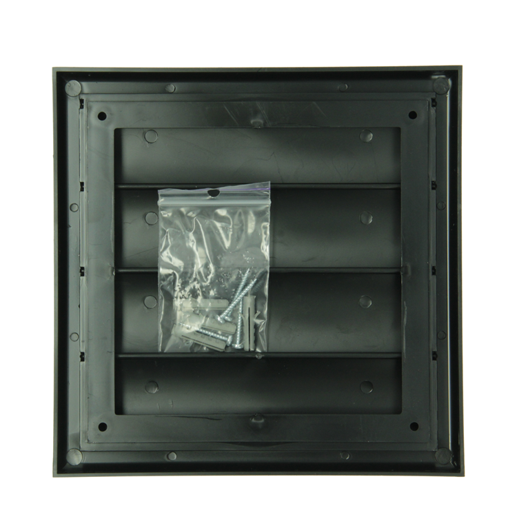Renson 1069266 - opbouw dampkaprooster pvc 733 (187x187) str 9005 (zwart) | 2 stuks