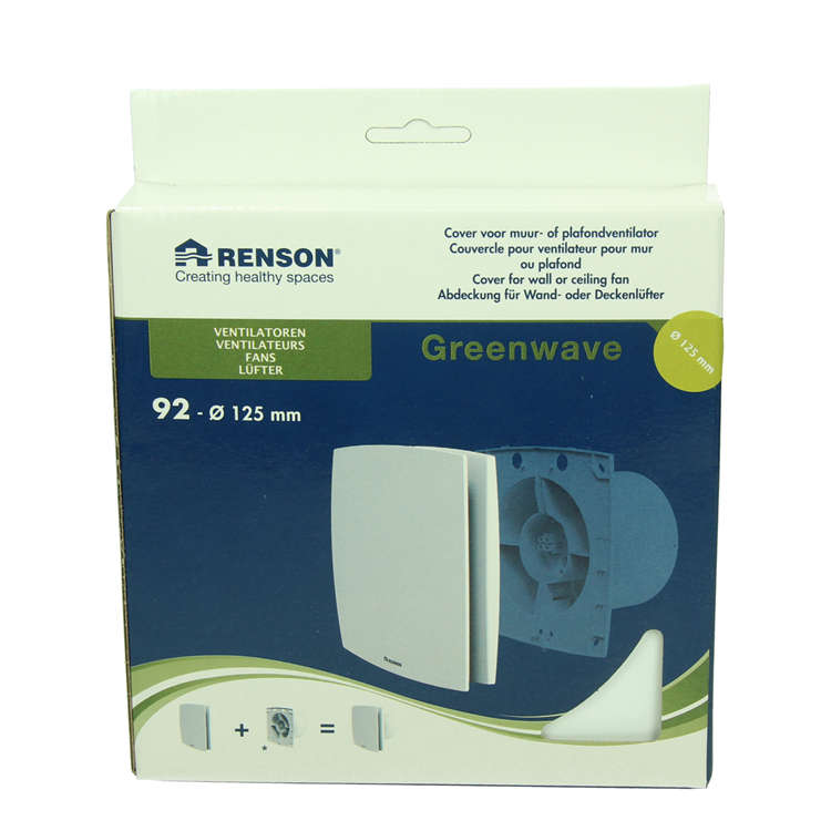 Renson 1069259 - mechanische ventilator cover (9x12-dia 125) 92w (wit) | 2 stuks