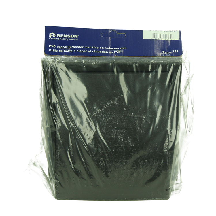Renson 1069267 - dampkaprooster 1 klep pvc 741 (100-130) str 9005 (zwart) | 2 stuks
