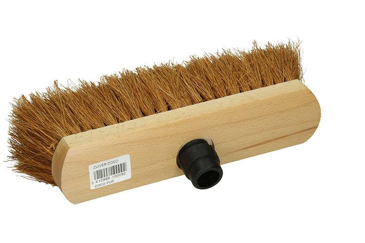1009167 - cocosbezem rond hout gelakt 30cm + st eb zwart | 5 stuks